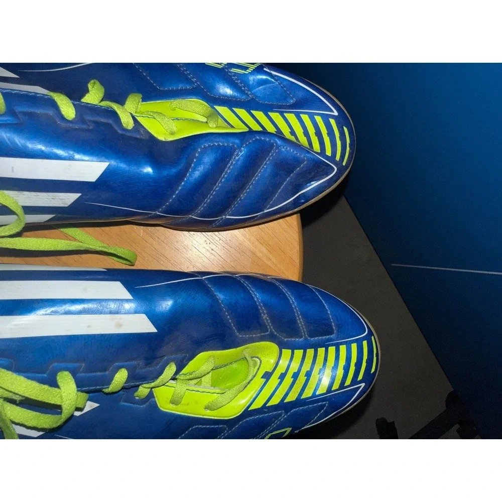 Adidas F50 Adizero Indoor Soccer Shoes Blue‎ Lime Green Adiprene Sneakers Mens